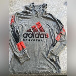 Adidas Hooded Long Sleeved T-Shirt (Youth Size Medium)